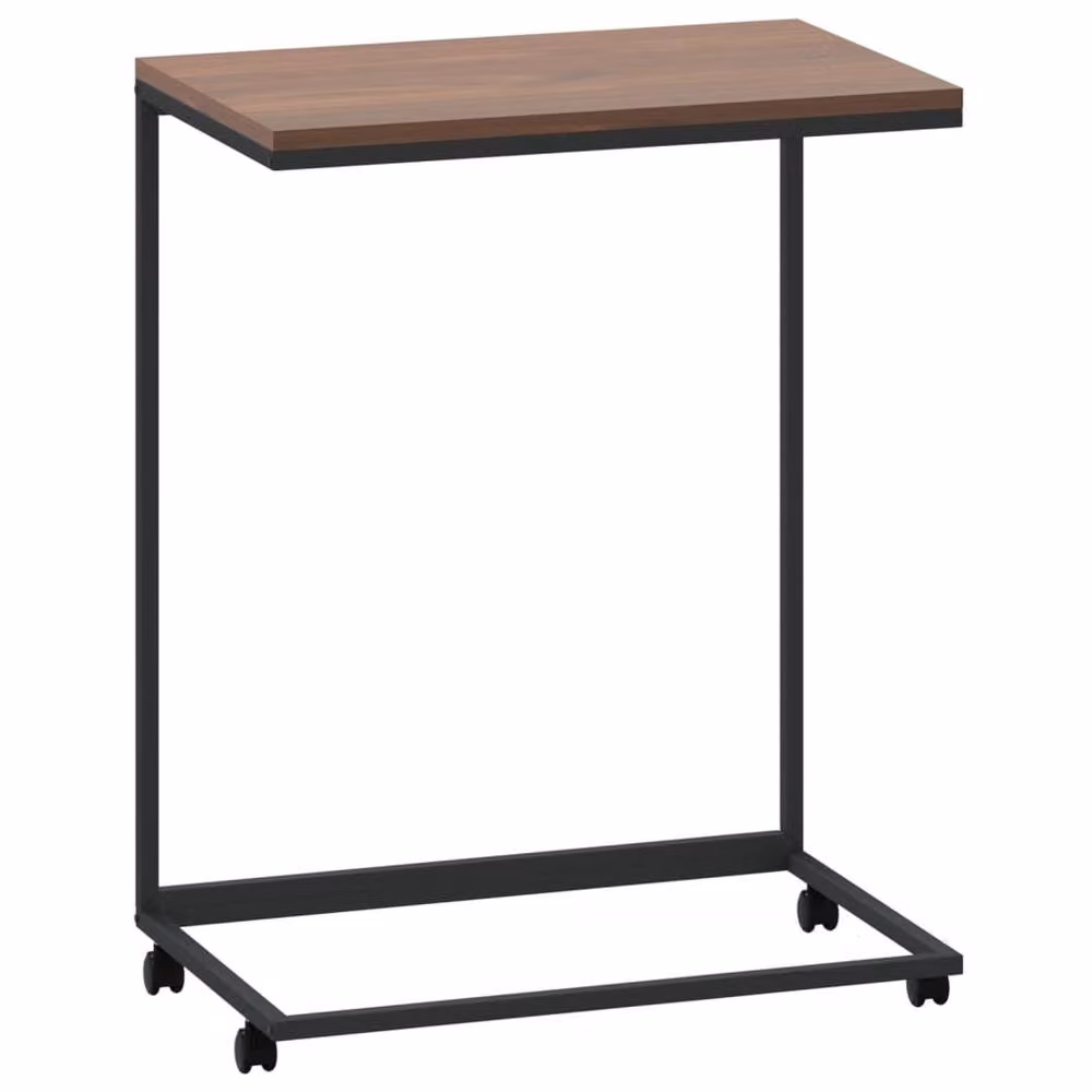 Berkfield Home Black Side Table with Castors, W/D/H: 55 x 35 x 70 cm – 2