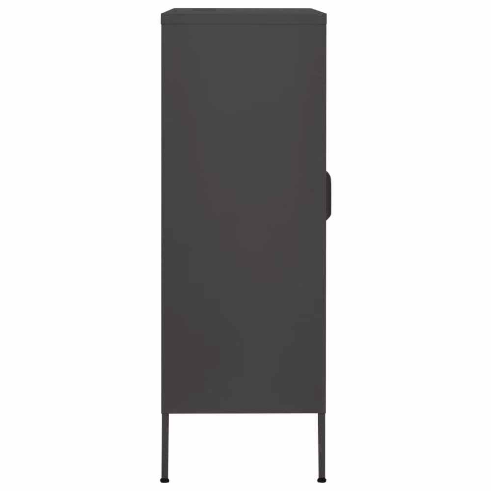 Berkfield Home Anthracite Steel Storage Cabinet with Glass Doors, W/D/H: 80 x 35 x 101.5 cm – 3