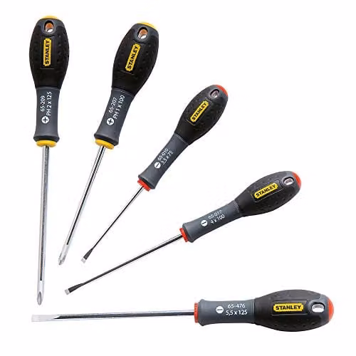 Stanley Fatmax 5 Piece Manual Screwdriver Set in Black and Multicolour