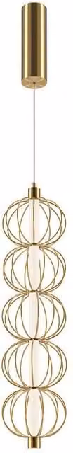 Netlighting Golden Cage Modern LED Pendant Ceiling Light in Gold/Brass, 3000K, 1050lm