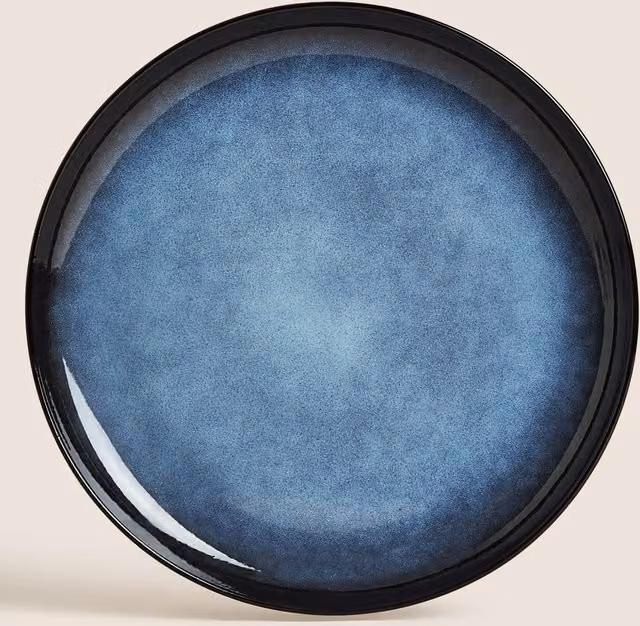 M&S Amberley Reactive Navy Blue Stoneware Dinner Plate