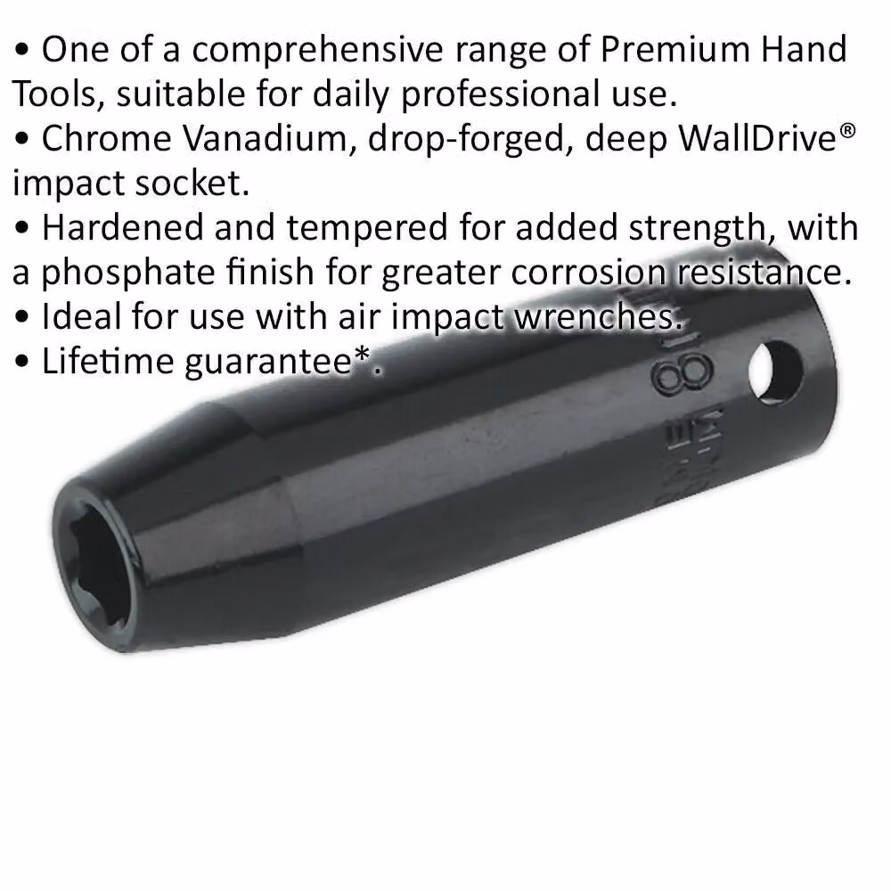 Loops 8mm Forged Deep Impact Socket, 3/8 Inch Sq Drive, Chrome Vanadium, Black – 2