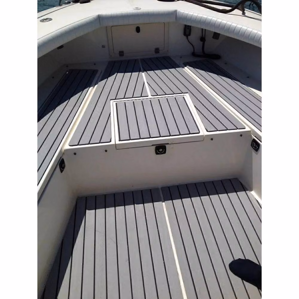 NESTLUNE EVA Faux Foam Teak Marine Boat Decking Sheet Flooring Mat, Grey, W: 52 cm, L: 1000 cm – 4