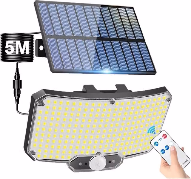 VOGREX 234 LED Solar Power Motion Sensor Wall Light in Black – 1