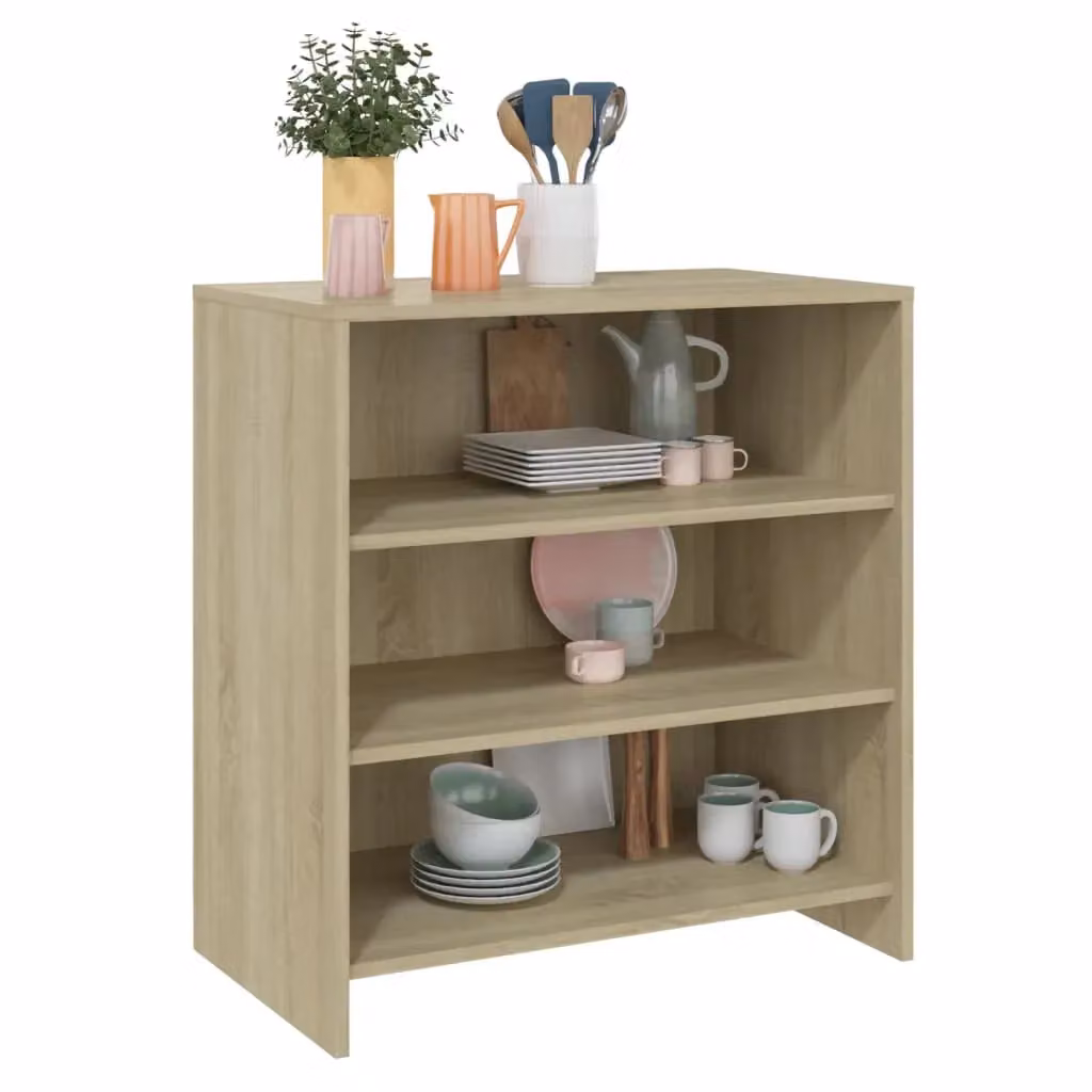 Berkfield Home Sonoma Oak Sideboard in Beige, W: 70 cm, D: 40.5 cm, H: 75 cm – 4