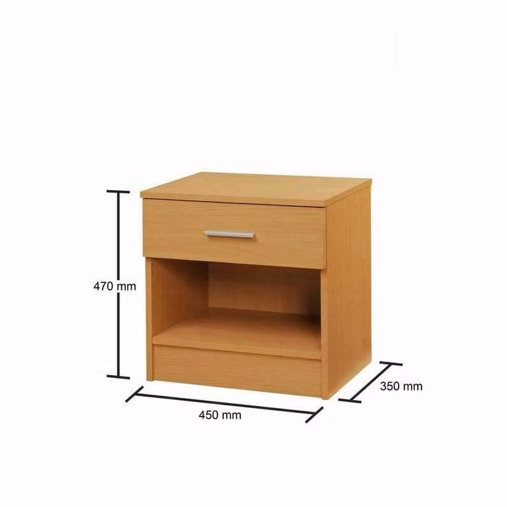 Nordara Oak 1 Drawer Bedside Table Cabinet in Beige – 2