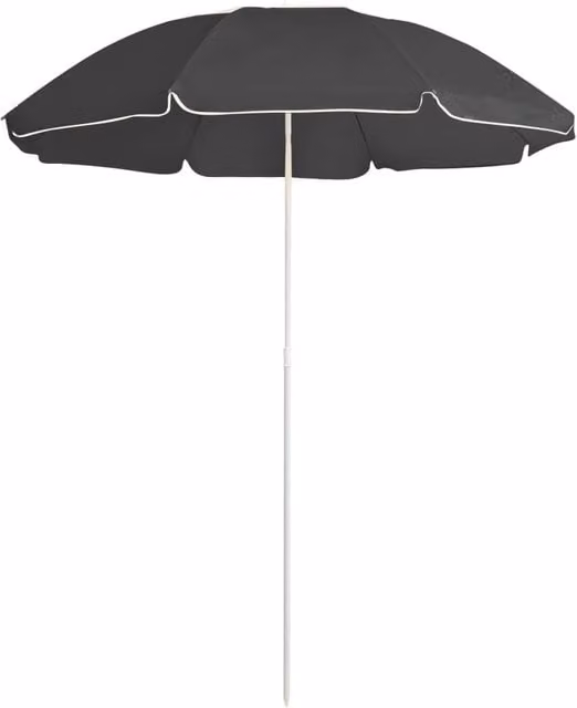 Berkfield Home Outdoor Parasol with Steel Pole in Black and Anthracite, Diameter: 180 cm