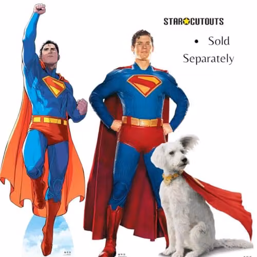 Star Cutouts Superman Takes Flight Comic Style Cardboard Cut Out, Multicolour, Height: 228 cm – 3