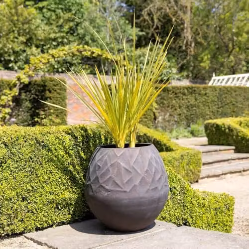 Primrose Brown Concrete Round Planter Tub