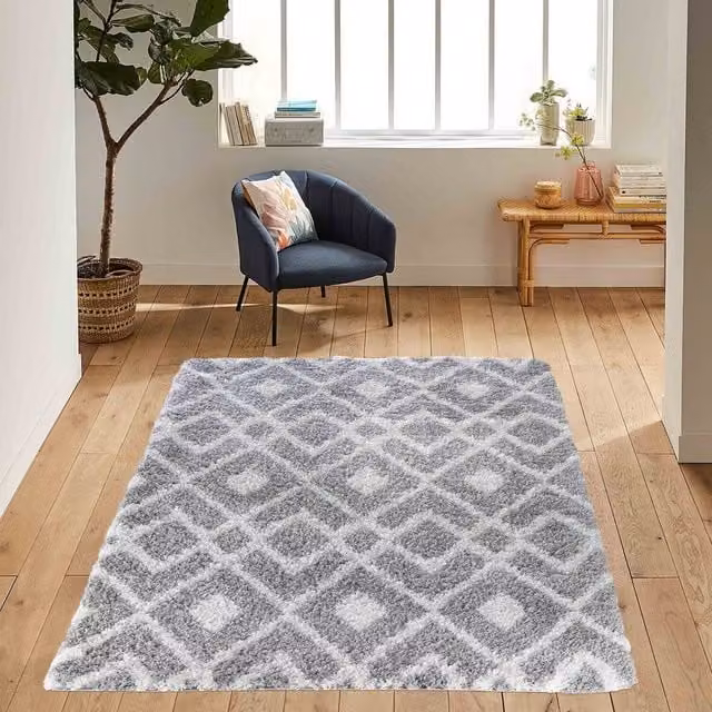 Desire Rugs Moroccan Berber Shaggy Rug in Grey, W/D/H: 120 x 170 cm