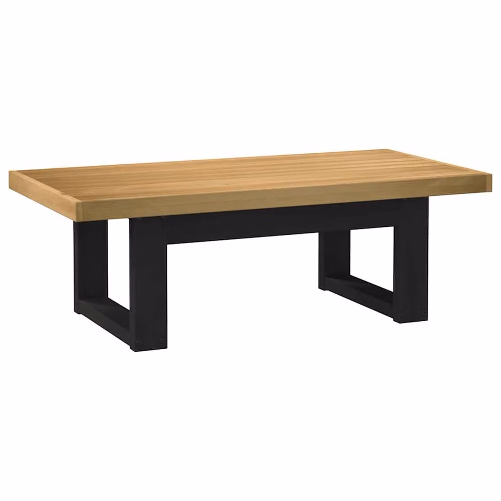 Berkfield Home NOAIN Decorative Solid Wood Coffee Table in Brown with U-Shaped Legs, W/D/H: 120 x 60 x 40 cm – 1