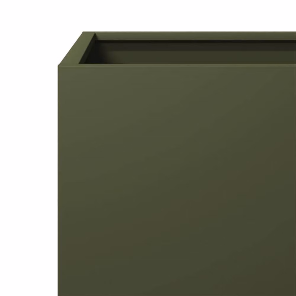 Berkfield Home Garden Steel Planter Tubs, 2 Pack, Green, W/D/H: 30 x 30 x 30 cm – 5