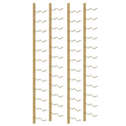 vidaXL Gold Metal Wall Mounted Wine Rack for 24 Bottles, 2 Pieces