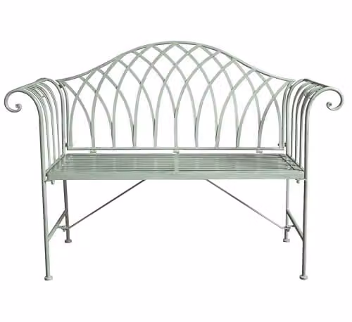 Garden Gear Versailles 2 Seater Wrought Iron Bench in Green