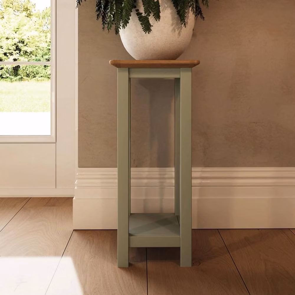 FORGEVIO Modern Oak Side End Lamp Table in Green – 4