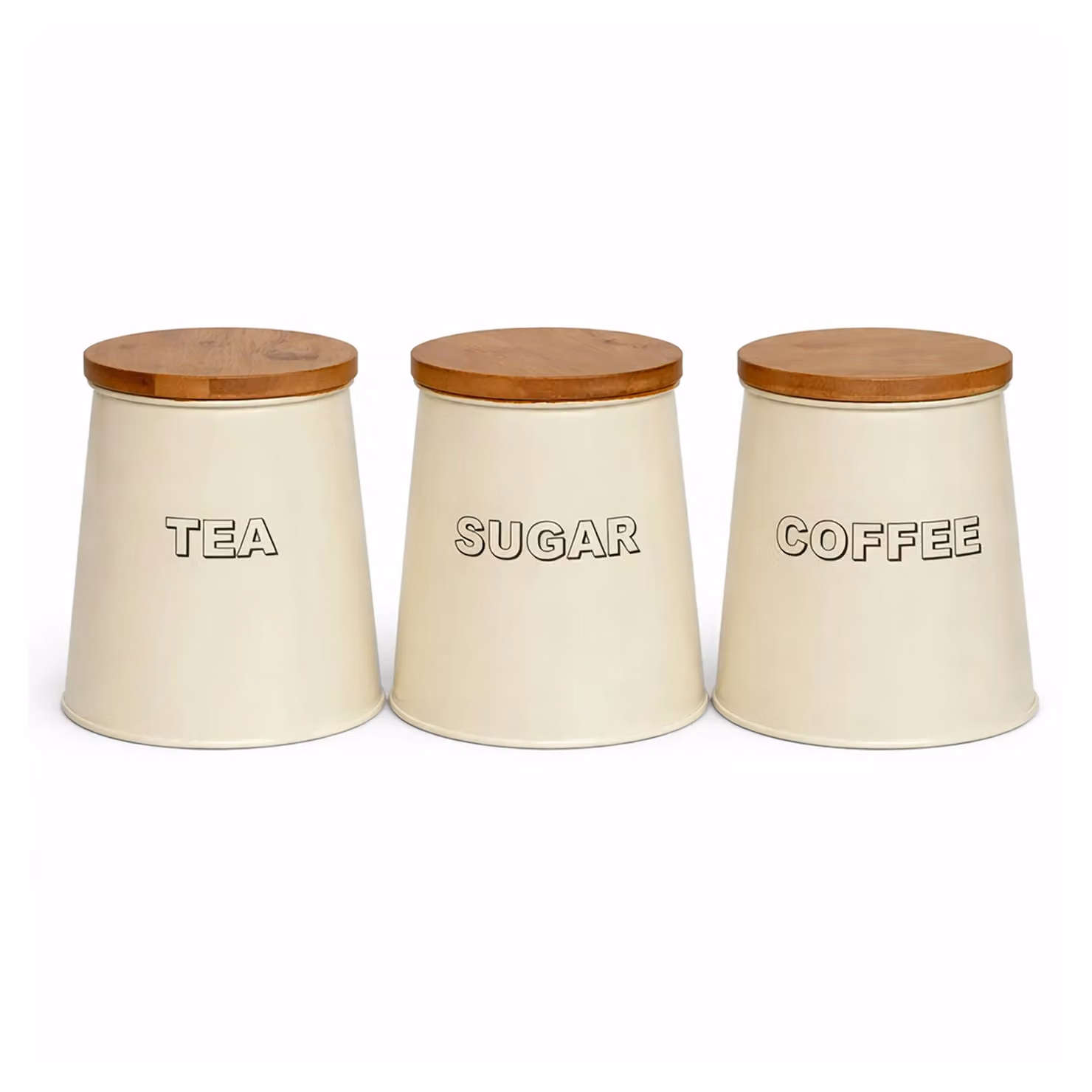 Simpa Tea, Sugar and Coffee Set with Airtight Bamboo Lids in Beige – 2