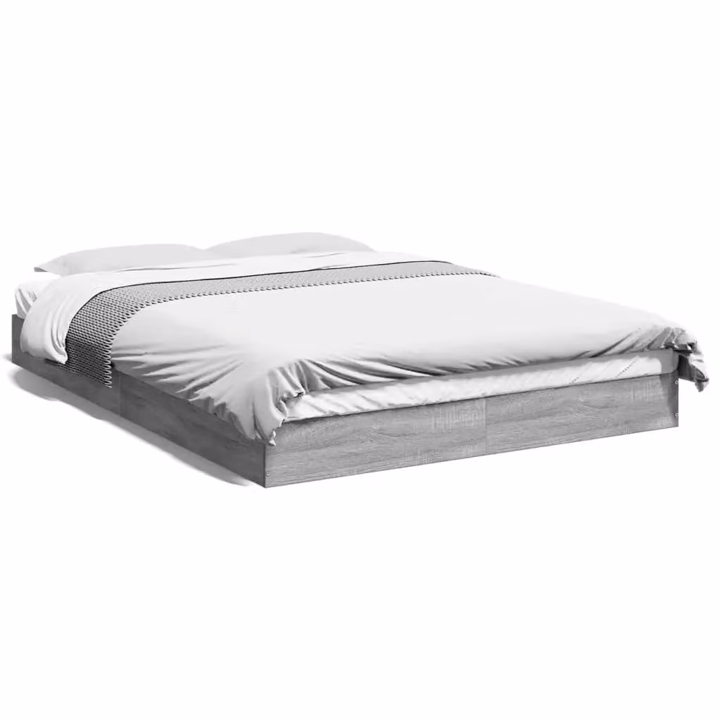 Berkfield Home Grey Sonoma Bed Frame in Engineered Wood, W: 140 cm, L: 200 cm – 2