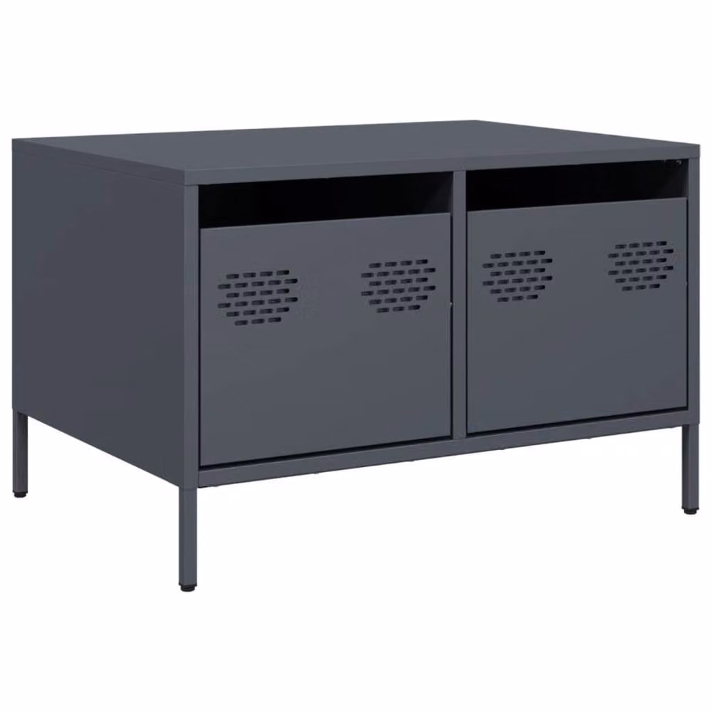 Berkfield Home Anthracite TV Cabinet in Matt Metal, W: 68 cm, D: 50 cm, H: 43.5 cm – 2