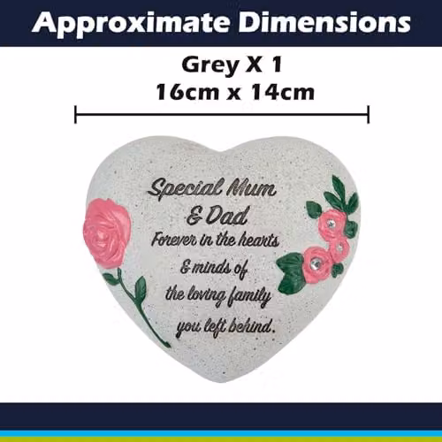 VFM e-Store Memorial Flower Pot Ornament in Grey, W/D/H: 16 x 14 x 7 cm – 1
