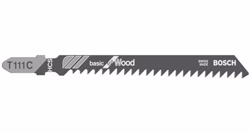 Bosch T 111 C Basic HCS Jigsaw Blades for Wood, 5 Pack, Grey