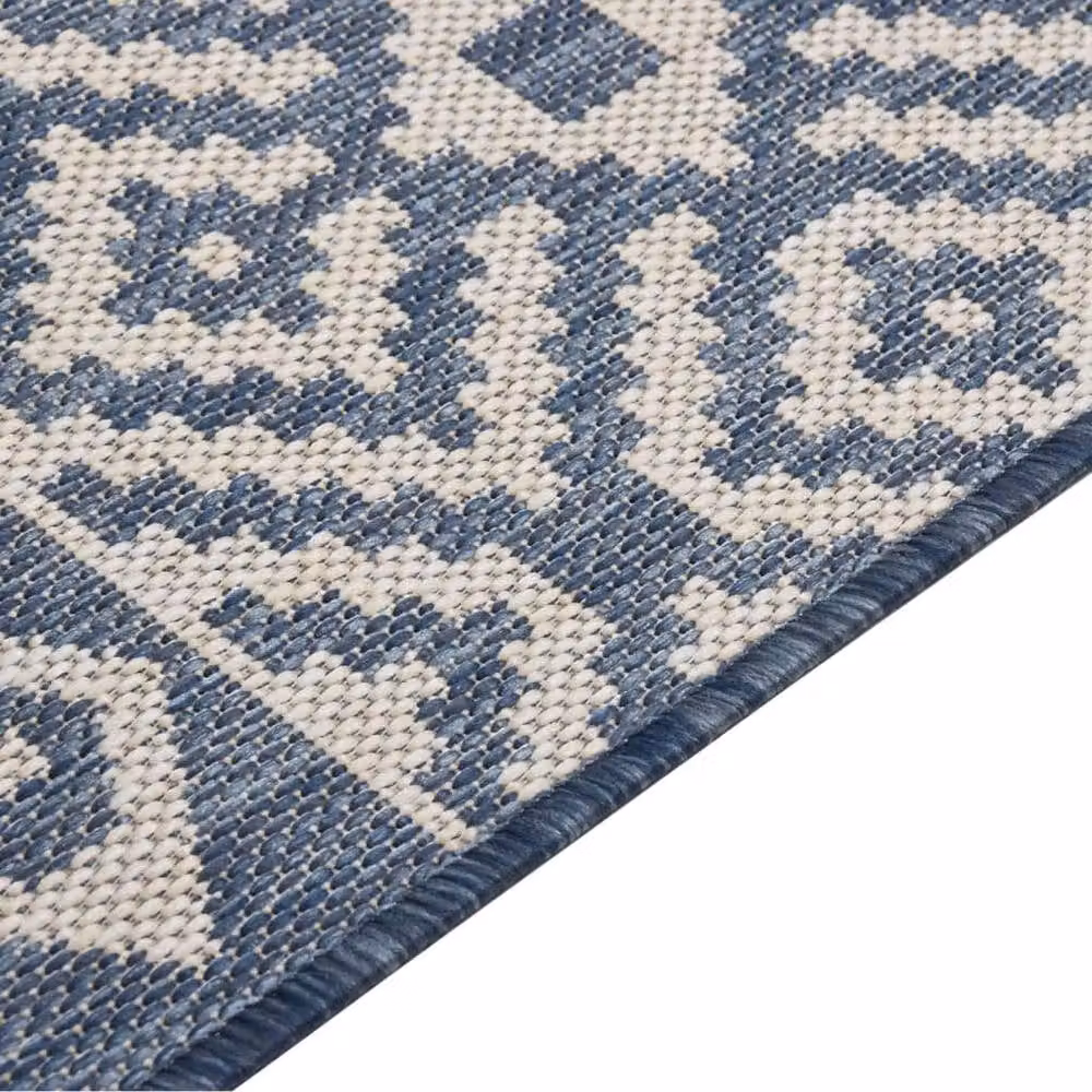 Berkfield Home Blue Striped Outdoor Flatweave Rug, W/D: 100 x 200 cm – 4