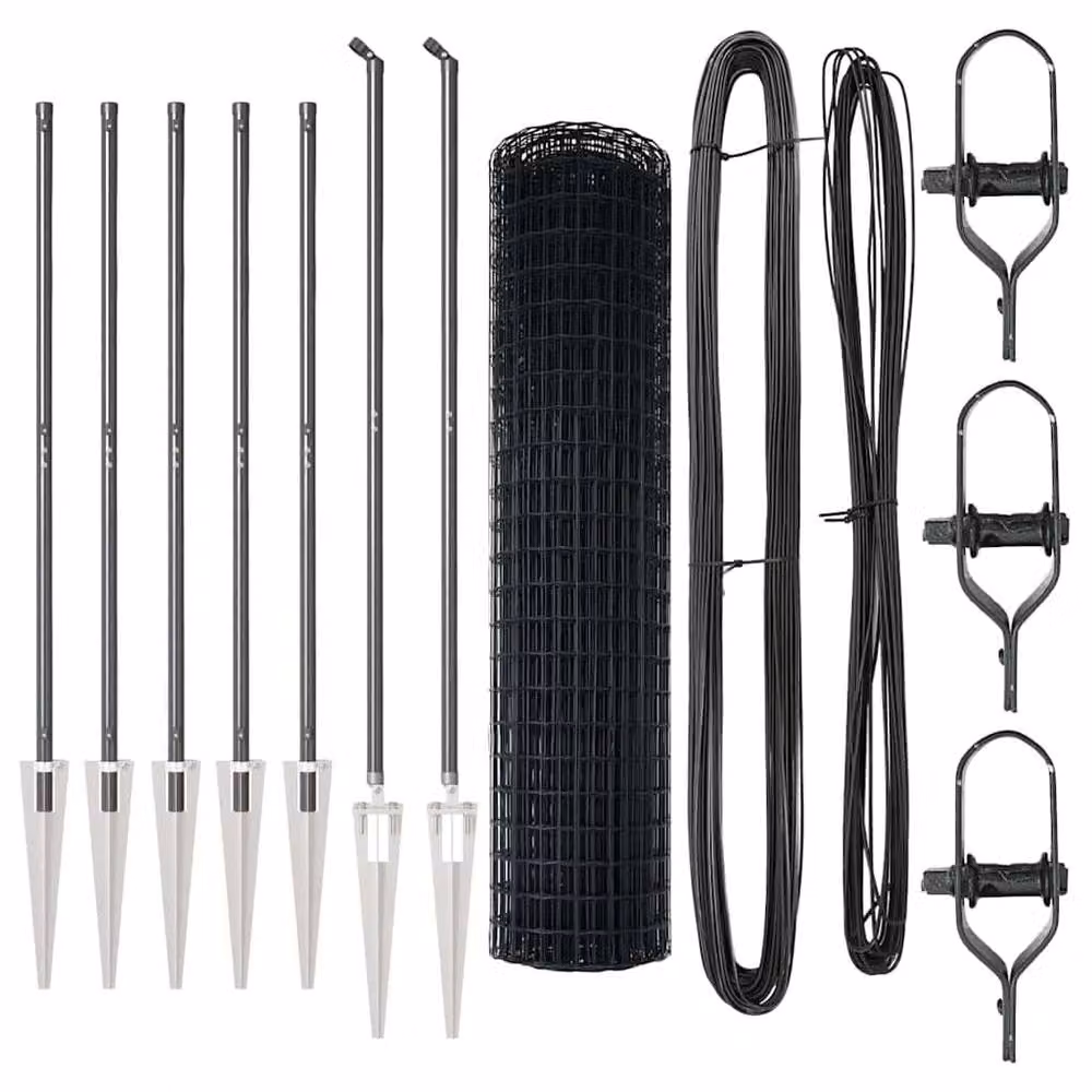 Berkfield Home Euro Fence with 7 Spike Posts, Grey Galvanised Steel, W: 10 m, H: 1.4 m – 4