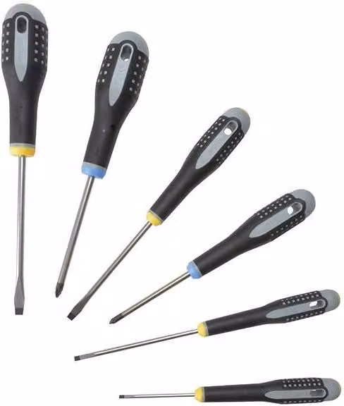 Bahco Be-9882 Ergo 6 Piece Sl/Pz Manual Screwdriver Set in Black