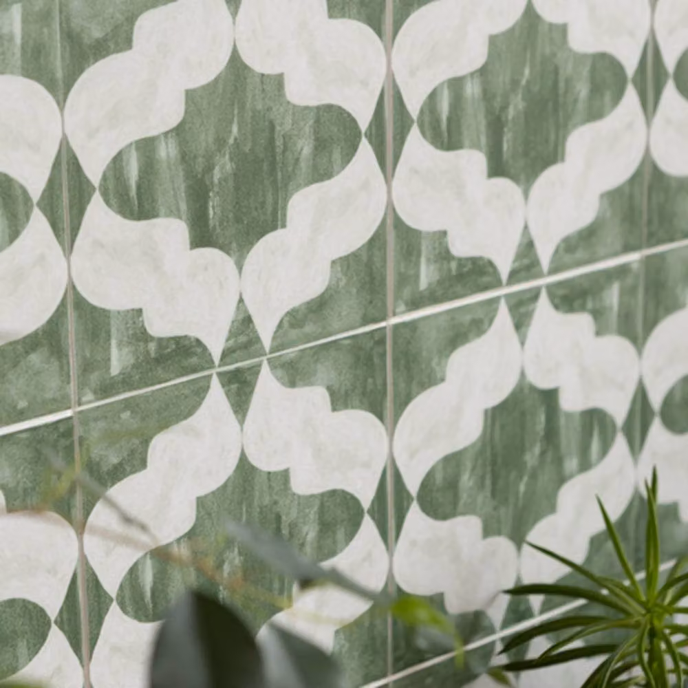 Quadrostyle Arabesque Jade Green Moroccan Geometric Wall and Floor Tile Vinyl Stickers, Pack of 4, W/D/H: 30 x 30 x 0.3 cm – 3