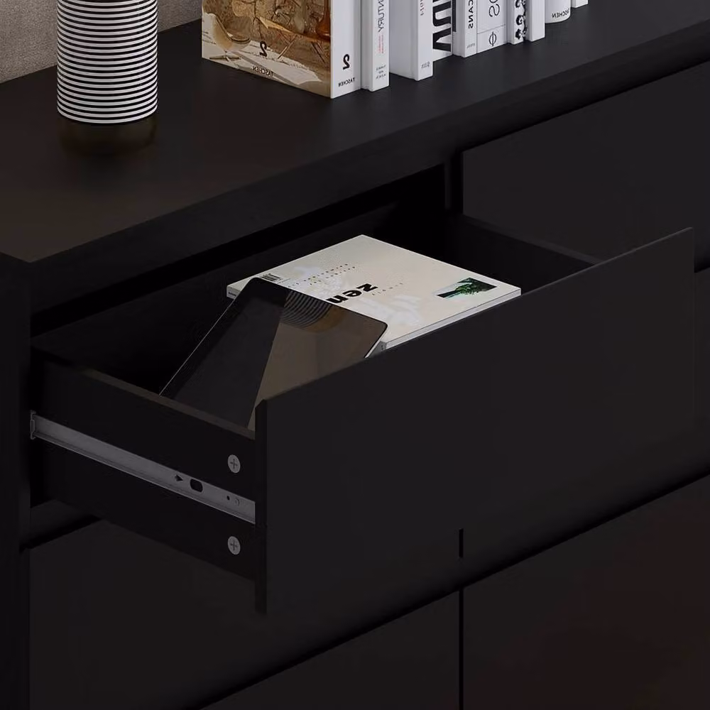 ERGOVEXA 6 Drawer Chest of Drawers in Matt Black Metal – 3