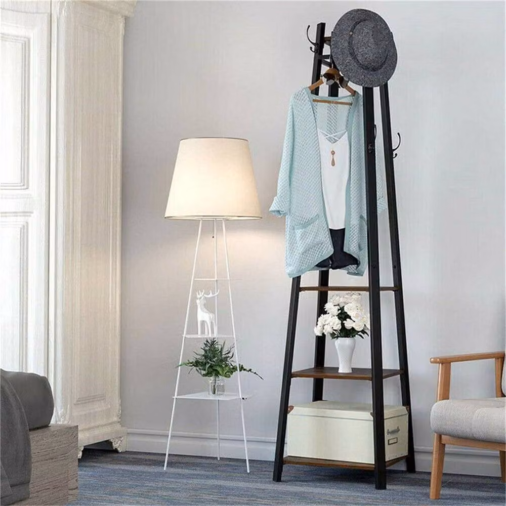EONLION Heavy Duty Steel Frame Coat Rack in Brown – 4