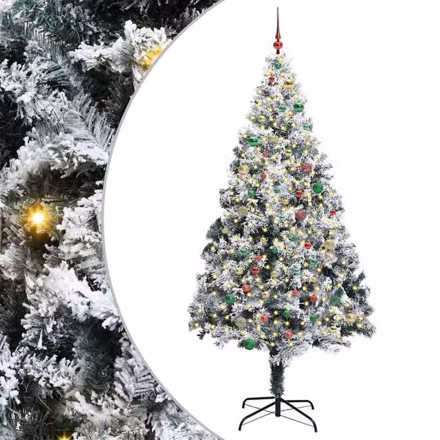 Berkfield Home Artificial Christmas Tree with 300 LEDs in Green, Height: 240 cm