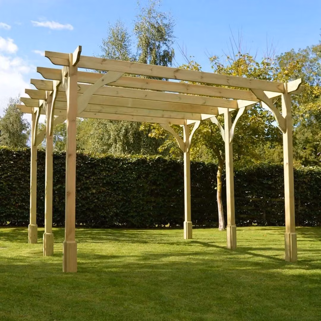 Rutland County Garden Furniture Ltd Premium Pent Pergola in Wood and Galvanised Steel, Green, W: 540 cm, D: 360 cm, H: 270 cm – 2