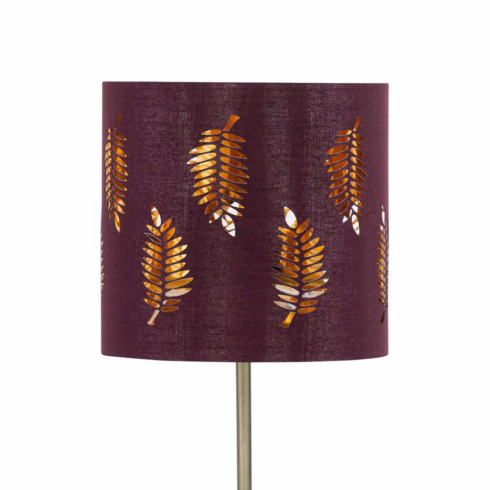First Choice Lighting Set of 2 Antique Brass Stick Table Lamps with Red Fabric Cylinder Shades – 4
