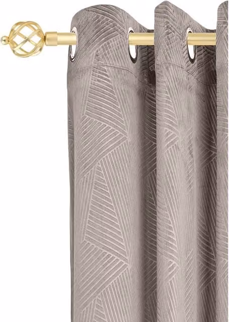 NewEdgeBlinds Gold Extendable Metal Eyelet Curtain Pole Set, Length: 120 cm