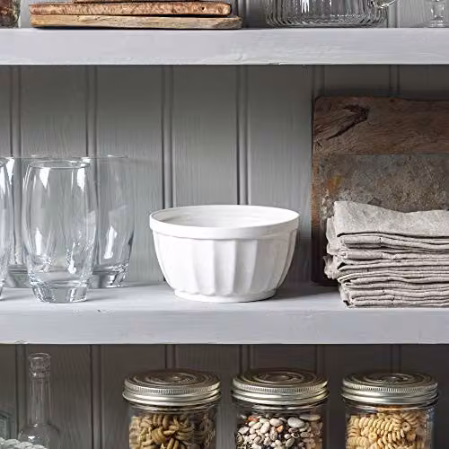 WM Bartleet & Sons 1750 Traditional Porcelain Fluted Kitchen Serving Bowl, 700ml, White – 3