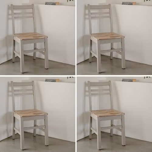 Statement Furniture Florence Country Style Wooden Dining Chairs Set of 4 in Truffle
