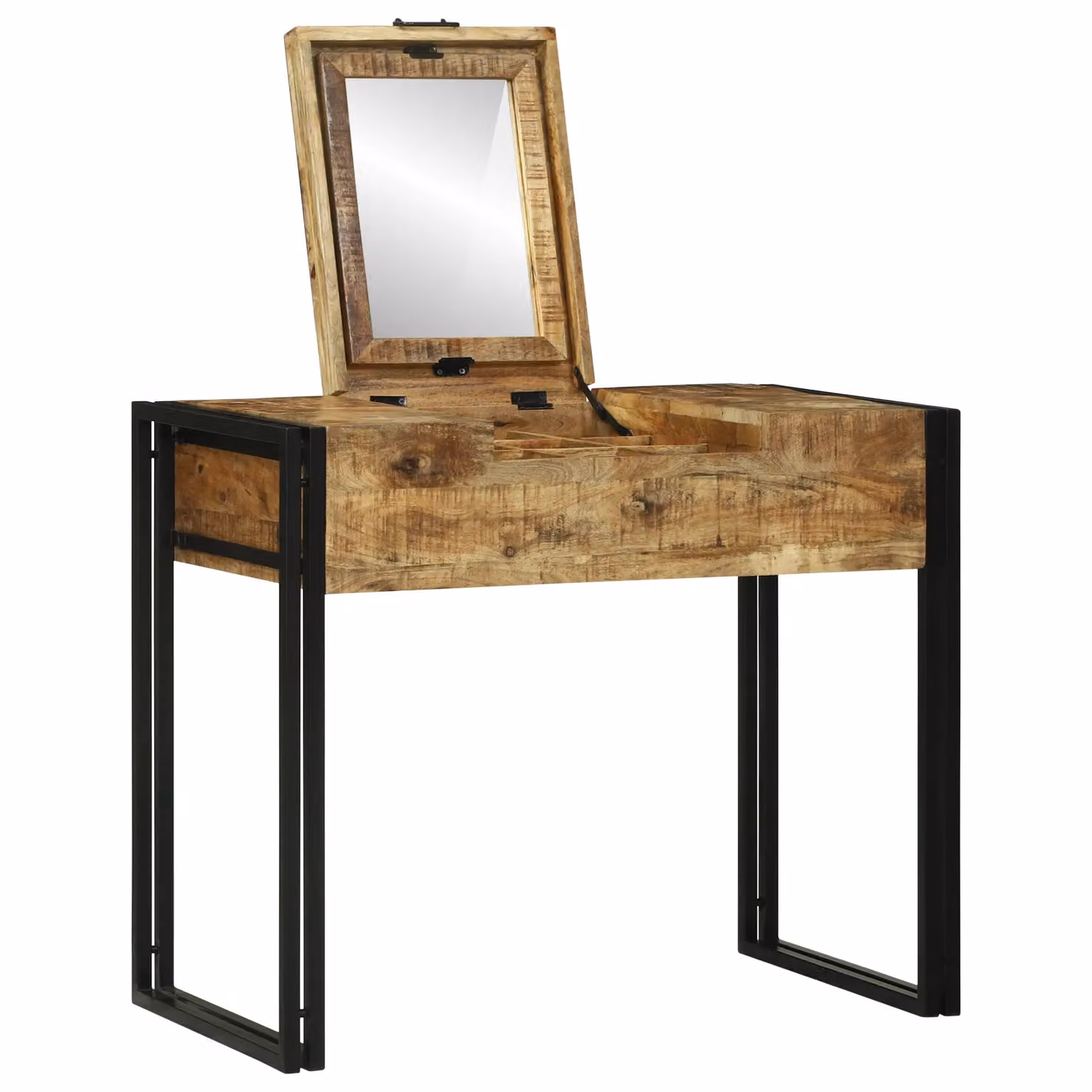 Berkfield Home Mango Wood Dressing Table in Brown, W: 90 cm, D: 50 cm, H: 75 cm – 2