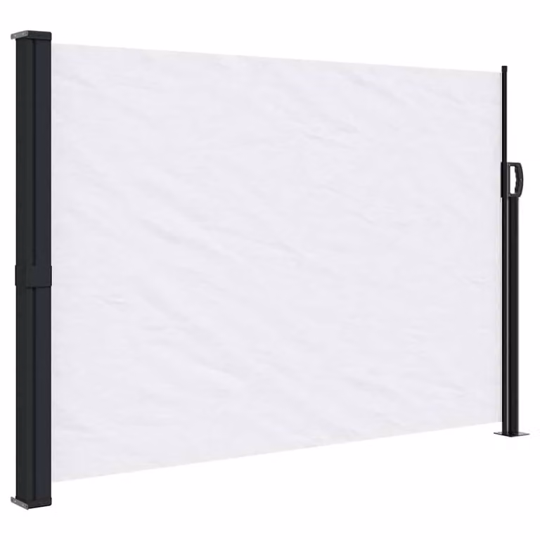 Berkfield Home White Retractable Side Awning, Wall-Mounted, Manual Pull, Polyester, W/H: 140 x 600 cm