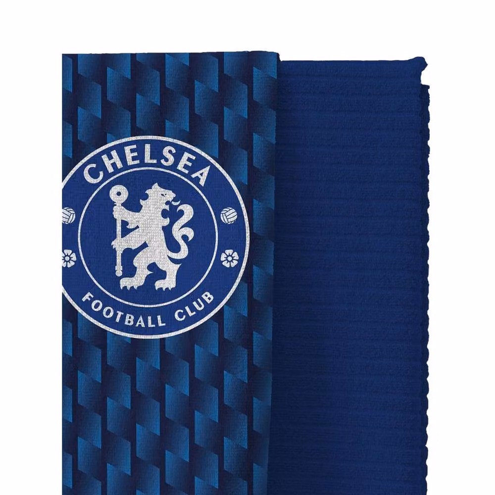 Chelsea FC Blue Geometric Cotton Beach Towel – 3