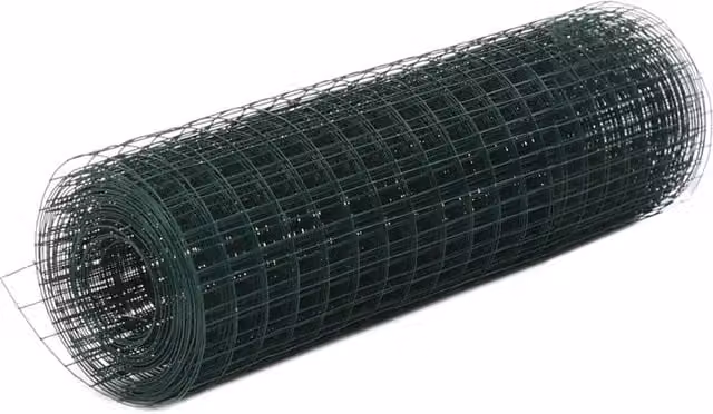 Berkfield Home Green PVC Coated Steel Chicken Wire Fence, 25 x 0.5 m