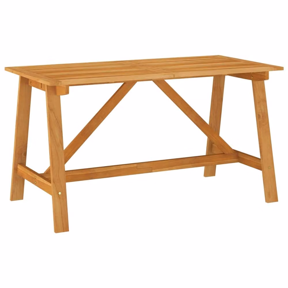 Berkfield Home Durable Garden Dining Table in Brown Solid Oiled Acacia Wood, W/D/H: 140 x 70 x 73.5 cm – 2