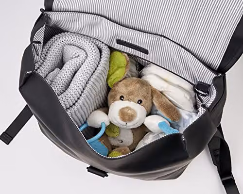 baba bing Sorm Baby Changing Backpack in Black with 4 Compartments, Change Matt and Insulated Bottle Holder – 4