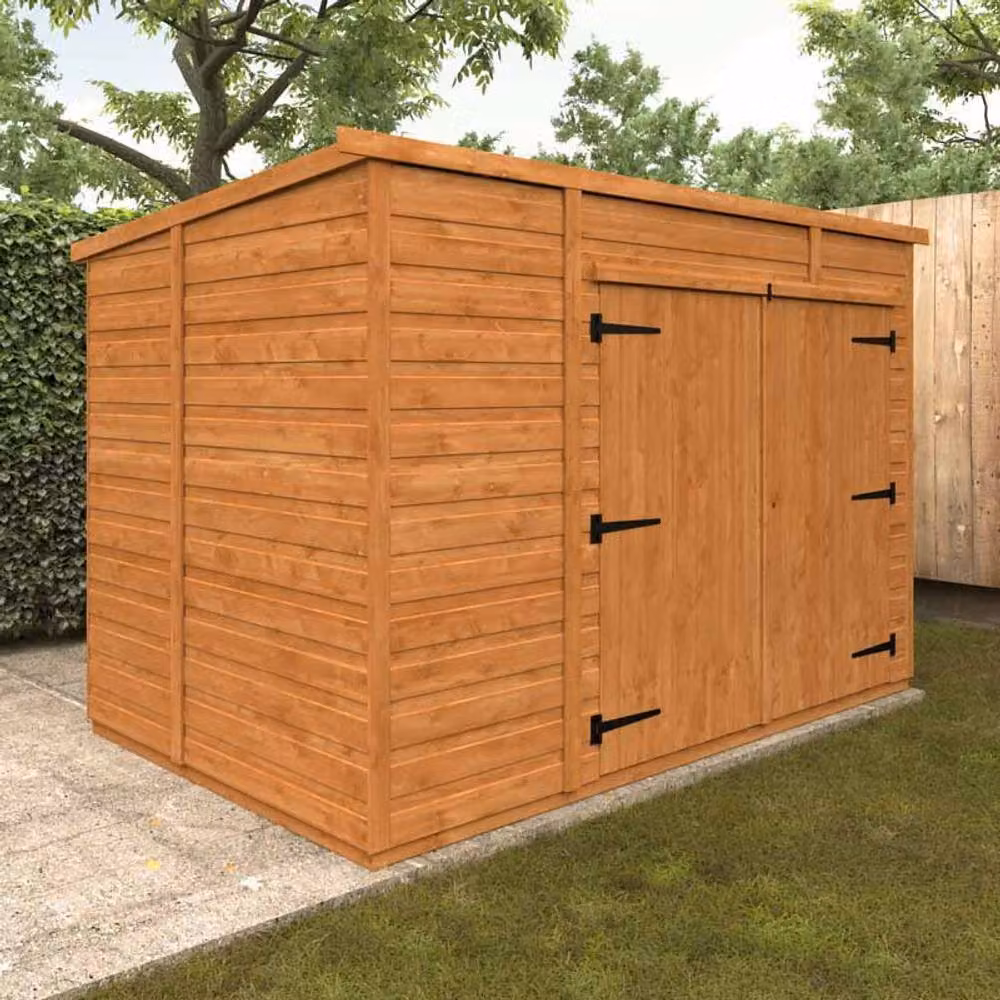 Buttercup Farm 8x5 Flex Pent Bike Store in Burnt Orange, W: 150 cm, D: 243.8 cm, H: 179.1 cm – 2