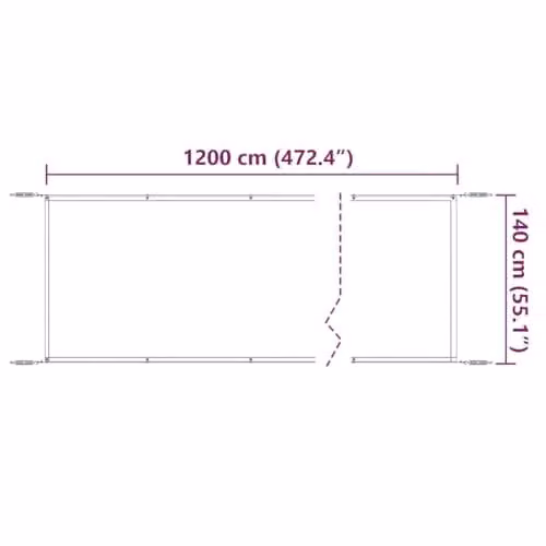 vidaXL Vertical Awning in Blue Oxford Polyester Fabric, W: 140 cm, L: 1200 cm – 3