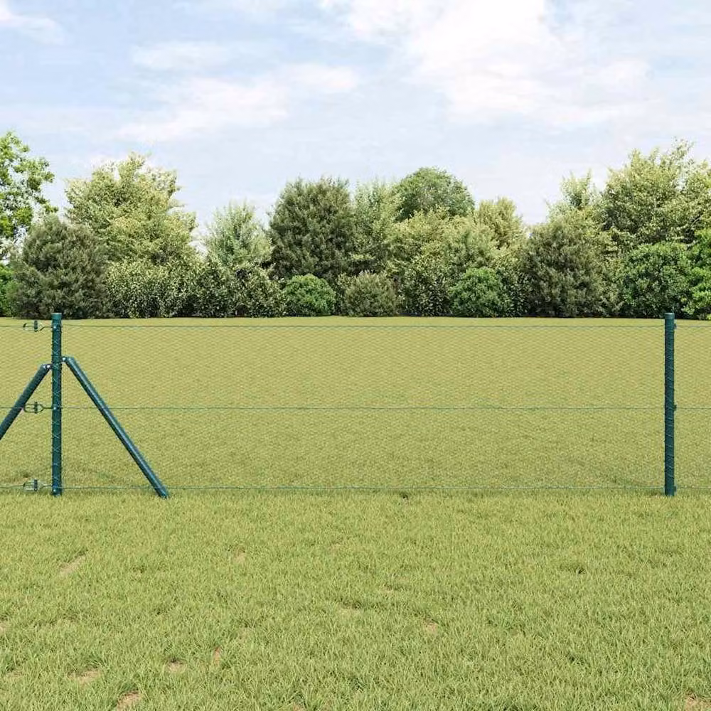 Berkfield Home Green Steel Hexagon Fence, 0.6 x 50 m – 1