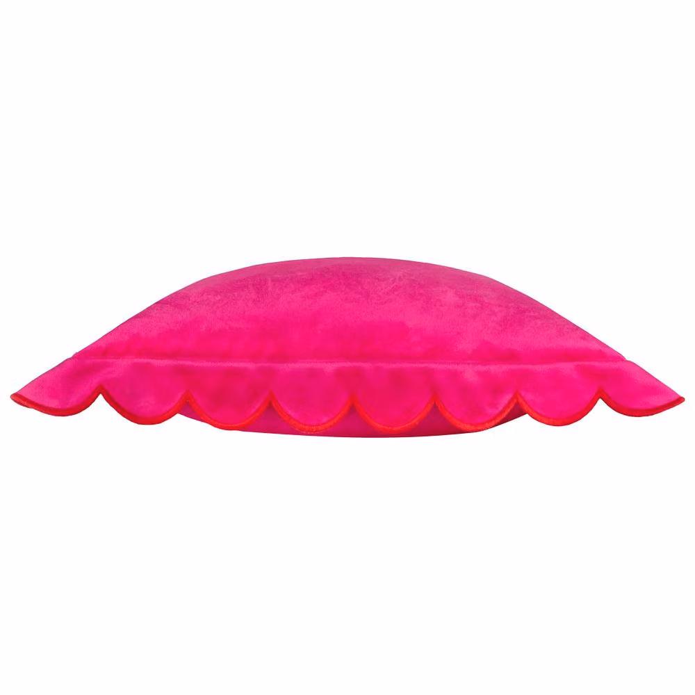 furn. Lil Scallop Velvet Decorative Cushion in Pink and Red, W/D/H: 45 x 45 x 45 cm – 3