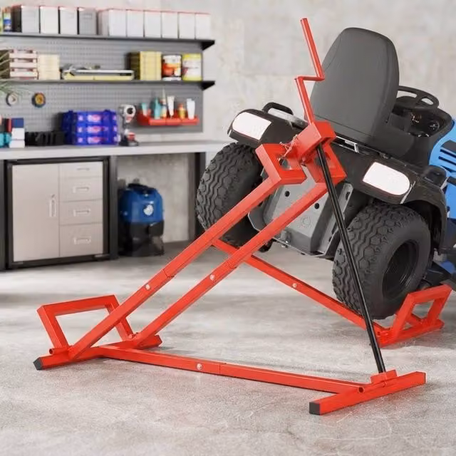 STILVORA Foldable Steel Mower Jack Lift, 400 kg, Red
