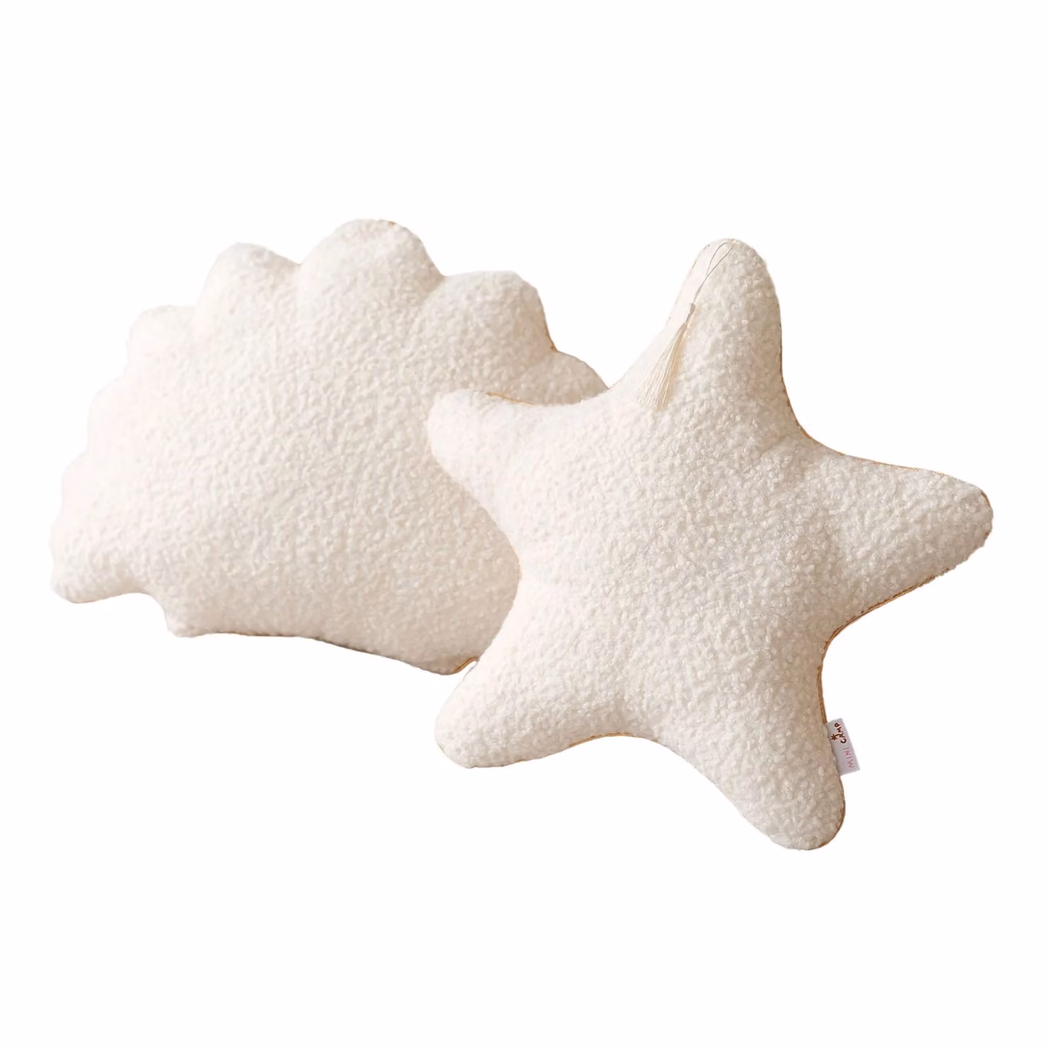 MiniCamp Boucle Seashell and Starfish Cushions in Ecru – 1