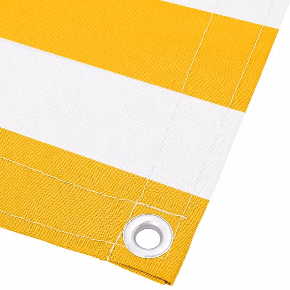 Berkfield Home Balcony Screen in Yellow and White Stripe, W: 75 cm, L: 1000 cm – 2