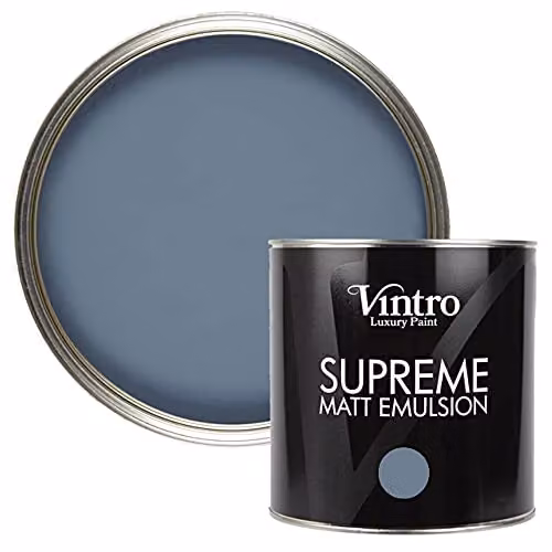 Vintro Luxury Matt Emulsion Multi Surface Paint in Chiswick House Blue, 2.5L – 1